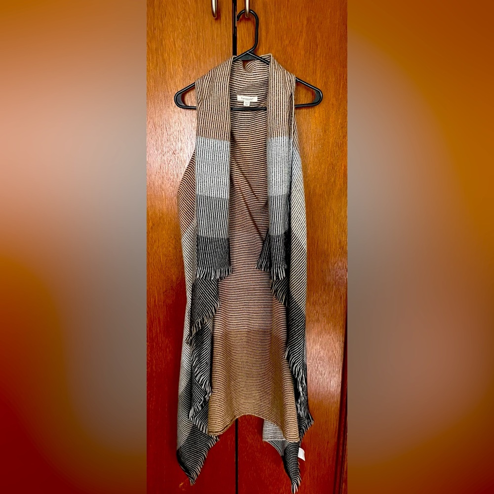 Francesca’s brown/black Long Line Vest